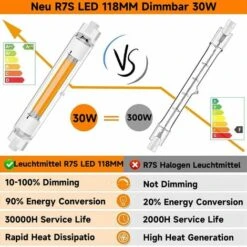 R7s LED 78mm 20W Dimmable Pas De Scintillement Blanc Chaud, 2000LM R7S Ampoules LED De Remplacement Pour Ampoules Halogènes 150W R7S LED Hightlight Ampoule 360° Angle De Lumière, Blanc Chaud -OSRAM || EUROPALAMP Soldes Boutique 88621682 5