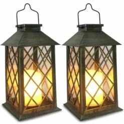 Lanterne Solaire, Lanternes Suspendues De Jardin Extérieur, Lot De 2, étanche