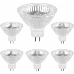 Ampoule Halogene GU5.3 50W 12V, 800lm Blanc Chaud 2700K Dimmable, Ampoule Spot Halogène MR16, Pack De 6