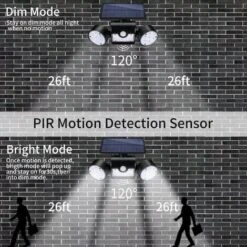 Lampe Solaire D'extérieure , Applique Murale Solaire D'extérieure, Avec 30 Projecteurs LED étanches à Double Tête, Pivotable à 360 Degrés, Avec Capteurs De Mouvement De Jardin. -OSRAM || EUROPALAMP Soldes Boutique 88773430 4