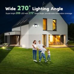 Projecteur Solaire Extérieur Avec Détecteur De Mouvement 208 LED Lampes De Sécurité Solaires à L'extérieur 270 ° Grand Angle 3 Modes IP65 Applique Murale étanche Pour Allée De Garage De Jardin -OSRAM || EUROPALAMP Soldes Boutique 88773444 3