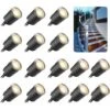 Lot De 16 Spot LED Encastrable Extérieur, IP67 Étanche, Ø 32mm, Spots à Encastrer Extérieur Pour Terrasse Bois Piscine Jardin Escaliers Deck En Bois (16 Led Blanc Chaud 2800k) -OSRAM || EUROPALAMP Soldes Boutique 88836345 1