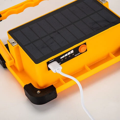 Projecteur LED Rechargeable Lampe Chantier 100W Projecteur Portable Avec Pannea Solaire 4 Modes Super Brillant Lampe De Travail Avec Batterie Pour Camping, Bricolage 4 Projecteur LED Rechargeable Lampe Chantier 100W Projecteur Portable Avec Pannea Solaire 4 Modes Super Brillant Lampe De Travail Avec Batterie Pour Camping, Bricolage – Image 2