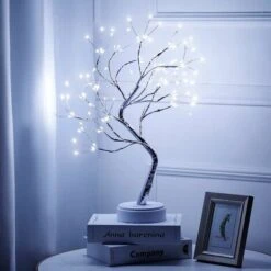 Arbre Lumineux LED,108 LED Lampe De Table Pour Bonsaï Lampe LED En Fil De Cuivre Réglable En Forme D'arbre De Bonsaï Arbre Bonsaï Table Pour Décoration De Bureau Ou De Chambre à Coucher (Blanc)