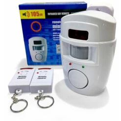 Alarme Sirène Sans Fil Sécurité Infrarouge IR PIR Capteur Détecteur De Mouvement 2 Télécommande