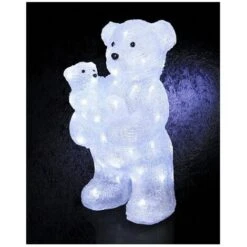 Décoration Lumineuse Maman Et Bébé Ours - 56 LED Blanc Froid - Livraison Gratuite