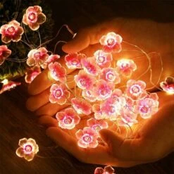 Guirlande Lumineuse Avec 40 LED 4M En Forme De Fleur De Cerisier Rose, USB Et à Piles, Pour Noël, Chambre De Fille, Chambre à Coucher, Intérieur, Extérieur, Mariage, Saint-Valentin -OSRAM || EUROPALAMP Soldes Boutique 89616991 5