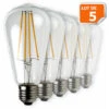 Lot De 5 Ampoules Led Filament ST64 Style Edison Teardrop 7 Watt (eq.52 Watt) Culot E27 -OSRAM || EUROPALAMP Soldes Boutique 8973814 1