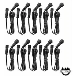 Cable Rallonge, 10 Pack, Pour Spots LED Encastrables,Etanche IP67,1M / 3.3Ft, 2Pin, Avec Connecteurs Mâles Et Femelles