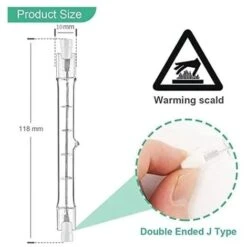 Lot De 5 R7S Ampoule Halogène 118mm 200W 230V, Tige Halogène R7S 118mm, Ampoule Halogène R7s Lampe Tige Halogène Dimmable Pour Spot De Bâtiment, Eclairage Paysage De Travail, Eclairage Salon -OSRAM || EUROPALAMP Soldes Boutique 91087127 2
