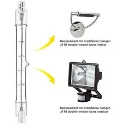Lot De 5 R7S Ampoule Halogène 118mm 200W 230V, Tige Halogène R7S 118mm, Ampoule Halogène R7s Lampe Tige Halogène Dimmable Pour Spot De Bâtiment, Eclairage Paysage De Travail, Eclairage Salon -OSRAM || EUROPALAMP Soldes Boutique 91087127 3