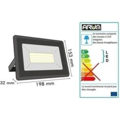 Projecteur LED 50W Forte Luminosité 4500 Lumens ATRIA IP66 Température De Couleur: Blanc Froid 6000K -OSRAM || EUROPALAMP Soldes Boutique 9139393 5