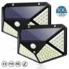 Lot De 2 Projecteurs Solaire Avec Détecteur De Mouvement 100LED Applique Murale Solaire Lumineuse à Quatre Faces -OSRAM || EUROPALAMP Soldes Boutique 91620310 1