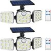 Lot De 2 Projecteurs Solaires Extérieurs 138 LED 2200 Lm Avec Télécommande, étanche IP65, 3 Têtes Réglables, Grand Angle 270°, Lumière De Sécurité Sans Fil Pour Garage, Terrasse, Porche, Jardin -OSRAM || EUROPALAMP Soldes Boutique 91949179 1