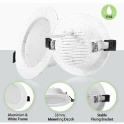 Lot De 10 Spot Led Encastrable Extra Plat, Ip44 Led Spot Salle De Bain, 5w 310lm Blanc Neutre 4000k, Ultra-Mince 35mm, Spot Led Extra Plat, Spot Led Intégrée Ac85-265v, Pour Cuisine Chambre