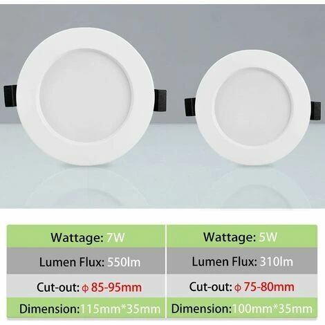 Lot De 10 Spot Led Encastrable Extra Plat, Ip44 Led Spot Salle De Bain, 5w 310lm Blanc Neutre 4000k, Ultra-Mince 35mm, Spot Led Extra Plat, Spot Led Intégrée Ac85-265v, Pour Cuisine Chambre 4 Lot De 10 Spot Led Encastrable Extra Plat, Ip44 Led Spot Salle De Bain, 5w 310lm Blanc Neutre 4000k, Ultra-Mince 35mm, Spot Led Extra Plat, Spot Led Intégrée Ac85-265v, Pour Cuisine Chambre – Image 2