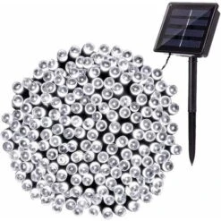 FlkwoH Guirlande Solaire Extérieure, BrizLabs 20M 200 LED Guirlande Lumineuse Noël Solaire Étanche 8 Modes Décoratives Pour Jardin Patio Arbres Clôture Maison Fête Mariage (Blanc Froid)