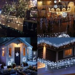 FlkwoH Guirlande Solaire Extérieure, BrizLabs 20M 200 LED Guirlande Lumineuse Noël Solaire Étanche 8 Modes Décoratives Pour Jardin Patio Arbres Clôture Maison Fête Mariage (Blanc Froid) -OSRAM || EUROPALAMP Soldes Boutique 92334052 5