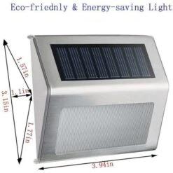 1 Pack De 3 LED Lampes Solaires Extérieures Étanches Lampes Solaires En Acier Inoxydable Lampes De Sécurité à Énergie Solaire Appliques Murales Sans Fil Pour Jardin Cour Escaliers Parking Cour, Blanc -OSRAM || EUROPALAMP Soldes Boutique 92676430 4