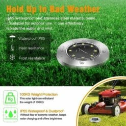 Spot Solaire Extérieur 8 Led, Lumière Solaire Extérieur Etanche Ip65, Eclairage Extérieur Solaire Pour Chemin Jardin Terrace Cour Pelouse Allée(Blanc Chaud) [Classe Énergétique A]1Pc -OSRAM || EUROPALAMP Soldes Boutique 92690782 5