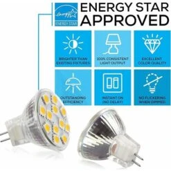 4 Ampoules LED MR11 GU4.0, 2.2W (équivalent Ampoules Halogènes 20 W), GU4 Base, 200lm, 12V AC/DC, 120° Flood Faisceau Ampoules LED, 3000 K(Blanc Chaud) -OSRAM || EUROPALAMP Soldes Boutique 93280050 5