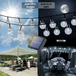 Guirlande Lumineuse Solaire Extérieur, 22M 200 LED Cristal Guirlande Solaire 8 Modes Étanche Boules LED Lumière Pour Jardin Cour Patio Balcon Fête Mariage Terrasse Décoration, Blanc Froid -OSRAM || EUROPALAMP Soldes Boutique 93280203 4