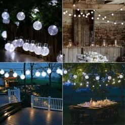 Guirlande Lumineuse Solaire Extérieur, 22M 200 LED Cristal Guirlande Solaire 8 Modes Étanche Boules LED Lumière Pour Jardin Cour Patio Balcon Fête Mariage Terrasse Décoration, Blanc Froid -OSRAM || EUROPALAMP Soldes Boutique 93280203 5