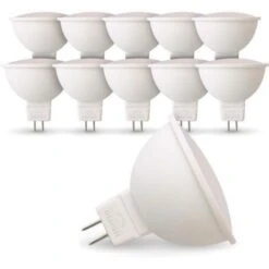 Lot De 10 Ampoules LED GU5.3 MR16 12V 5W Eq 40W Température De Couleur: Blanc Chaud 2700K