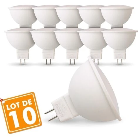 Lot De 10 Ampoules LED GU5.3 MR16 12V 5W Eq 40W Température De Couleur: Blanc Chaud 2700K 4 Lot De 10 Ampoules LED GU5.3 MR16 12V 5W Eq 40W Température De Couleur: Blanc Chaud 2700K – Image 2