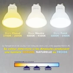 Lot De 10 Ampoules LED GU5.3 MR16 12V 5W Eq 40W Température De Couleur: Blanc Chaud 2700K 9 Lot De 10 Ampoules LED GU5.3 MR16 12V 5W Eq 40W Température De Couleur: Blanc Chaud 2700K -OSRAM || EUROPALAMP Soldes Boutique 9356745 4