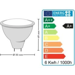 Lot De 5 Ampoules LED GU5.3 MR16 5W Eq 40W Température De Couleur: Blanc Chaud 2700K -OSRAM || EUROPALAMP Soldes Boutique 9356749 5