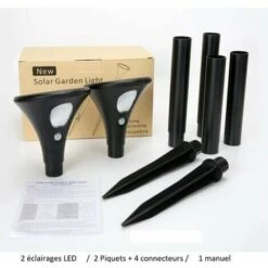 Pack De 2 Lampes LED Solaire Avec Détecteur De Mouvement -OSRAM || EUROPALAMP Soldes Boutique 93579334 3