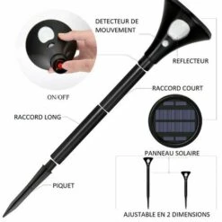 Pack De 2 Lampes LED Solaire Avec Détecteur De Mouvement -OSRAM || EUROPALAMP Soldes Boutique 93579334 4