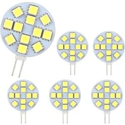 Ampoule G4 LED 2W, AC/DC12-24V, 200LM Blanc Froid 6000K, 12x 5050SMD, Équivalent Ampoule Halogène 20w, Non-Dimmable, G4 Ampoule Ronde LED Pour Lumière D'armoire, Éclairage Encastré, Lot De 6