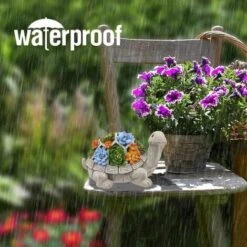 Statue De Tortue Solaire De Jardin Avec Succulente Et 7 Lumières LED – Statue De Tortue De Jardin Pour Terrasse, Balcon, Cour, Décoration De Pelouse – Unique Pendaison De Crémaillère -OSRAM || EUROPALAMP Soldes Boutique 94080302 3