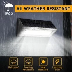 Lampe Solaire Extérieur IP65 étanche Sans Fil Spot Solaire Lumière 4500mAh, 46 LED Lumiere Projecteur Solaire Exterieur Pour Jardin -OSRAM || EUROPALAMP Soldes Boutique 94080636 3