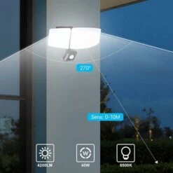 Projecteur LED Extérieur Détecteur De Mouvement 4200LM Spot Exterieur Orientable 3 Projecteurs Réglables IP65 Etanche 6500K Blanche Froide Télécommande Incluse Pour Jardin Patio Cour [Classe énergétiq -OSRAM || EUROPALAMP Soldes Boutique 94302478 3