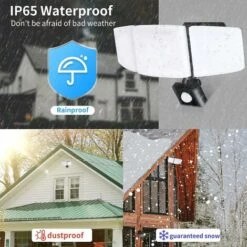 Projecteur LED Extérieur Détecteur De Mouvement 4200LM Spot Exterieur Orientable 3 Projecteurs Réglables IP65 Etanche 6500K Blanche Froide Télécommande Incluse Pour Jardin Patio Cour [Classe énergétiq -OSRAM || EUROPALAMP Soldes Boutique 94302478 4
