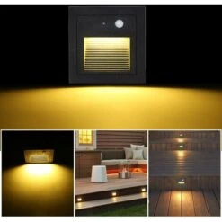 Spot Encastrable Extérieur Mur Et Plafond de 4 LED Spot Mural Encastré 3W Applique Murale Escalier Etape Lumière Lampe Détecteur De Mouvement Sol Encastré Lumière Escalier Lumière Hall Lampe 2800K Bla 9 Spot Encastrable Extérieur Mur Et Plafond de 4 LED Spot Mural Encastré 3W Applique Murale Escalier Etape Lumière Lampe Détecteur De Mouvement Sol Encastré Lumière Escalier Lumière Hall Lampe 2800K Bla -OSRAM || EUROPALAMP Soldes Boutique 94305456 3