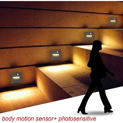 Spot Encastrable Extérieur Mur Et Plafond de 4 LED Spot Mural Encastré 3W Applique Murale Escalier Etape Lumière Lampe Détecteur De Mouvement Sol Encastré Lumière Escalier Lumière Hall Lampe 2800K Bla 7 Spot Encastrable Extérieur Mur Et Plafond de 4 LED Spot Mural Encastré 3W Applique Murale Escalier Etape Lumière Lampe Détecteur De Mouvement Sol Encastré Lumière Escalier Lumière Hall Lampe 2800K Bla – Image 5
