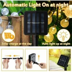 Guirlande Solaire Extérieure 12M 100 LED Guirlande Lumineuse Blanc Chaud Avec 8 Modes & Étanche IP65 Lampe Decorative Idéal Pour Maison, Jardin, Festival, Arbre De Noël -OSRAM || EUROPALAMP Soldes Boutique 94720133 3