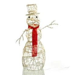 Bonhomme De Neige Lumineux Blanc Haut De 70cm. 50 Leds Blanc Chaud -OSRAM || EUROPALAMP Soldes Boutique 9486108 3