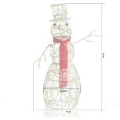 Bonhomme De Neige Lumineux Blanc Haut De 70cm. 50 Leds Blanc Chaud -OSRAM || EUROPALAMP Soldes Boutique 9486108 4