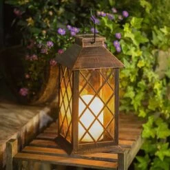 Lanterne Solaire De Jardin à Suspendre - LED Vacillante Sans Flamme - Lanterne De Mission Pour Table, Extérieur, Fête, Etc -OSRAM || EUROPALAMP Soldes Boutique 95182088 5