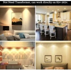 Spot LED Encastrable Extra Plat, 10W 1000LM Equivalent 100W Incandescence, IP44 Spot Etanche Salle De Bain, Blanc Neutre 4000K, AC220-240V, Pour Cuisine, Salon, Chambre, Lot De 4[Classe énergétique F] -OSRAM || EUROPALAMP Soldes Boutique 95226153 5