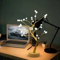 Lampe De Table LED Arbre Bonsaï Avec Batterie Rechargeable Et Lampe D'alimentation USB Décoration D'arbre Cuivre Lampe De Branche Réglable Lampe De Table Veilleuse 36 -OSRAM || EUROPALAMP Soldes Boutique 95338024 4