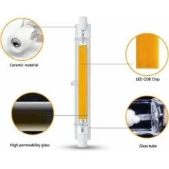 Ampoule LED R7S 118mm 20W Dimmable, Blanc Chaud 3000K 2000LM, Linéaire Remplacer Lampe Halogène, Éclairage à 360 Degrés, Sans Scintillement DOPA 11 Ampoule LED R7S 118mm 20W Dimmable, Blanc Chaud 3000K 2000LM, Linéaire Remplacer Lampe Halogène, Éclairage à 360 Degrés, Sans Scintillement DOPA -OSRAM || EUROPALAMP Soldes Boutique 95442680 5
