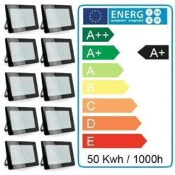 Lot De 10 Projecteurs LED 50W IP65 Extérieur Température De Couleur: Blanc Chaud 3000K -OSRAM || EUROPALAMP Soldes Boutique 9562768 5