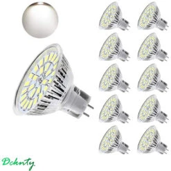 MR16 Ampoule LED Lampe Bulb, GU5.3 5W Lumière LED, Equivalent 50W Ampoule Halogène Blanc Froid 6000K 450LM AC/DC 12V-24V Non-dimmable Spot LED (Lot De 10) [Classe énergétique F]
