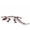 HI Lampe D'extérieur Marron Applique Murale Gecko Lampe Solaire, LED Statique à La Maison Applique Murale Batterie, 10x LED Blanc Chaud, LxPxH 69x36x3 Cm